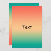 Gradient ombre Korallenrot Beige grüne weiche Farb Einladung (Vorne/Hinten)