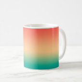 Gradient ombre Korallenrot Beige grüne weiche Farb Kaffeetasse (VorderseiteRechts)