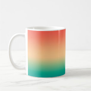 Gradient ombre Korallenrot Beige grüne weiche Farb Kaffeetasse