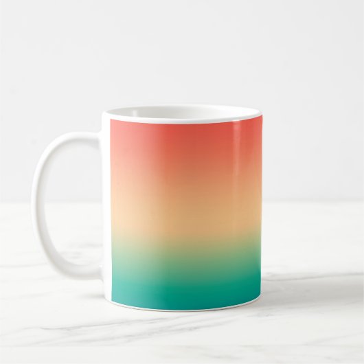 Gradient ombre Korallenrot Beige grüne weiche Farb Kaffeetasse (Links)