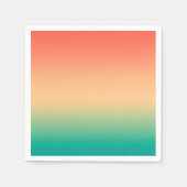 Gradient ombre Korallenrot Beige grüne weiche Farb Serviette (Vorderseite)