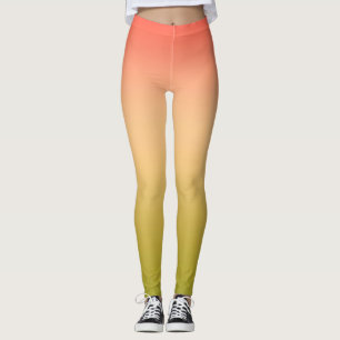 Gradient ombre Korallenrot Beige Limon weich versc Leggings