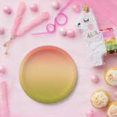 Gradient ombre Korallenrot Beige Limon weich versc Pappteller (Party)