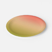 Gradient ombre Korallenrot Beige Limon weich versc Pappteller (Schrägansicht)