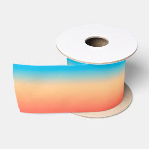 Gradient ombre Korallenrot Röte Beige Blau weich v Satinband