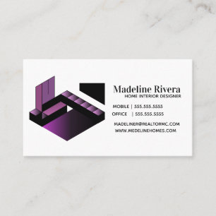Gradient Ombre Lila Designer Wohnraum Schwarz Visitenkarte
