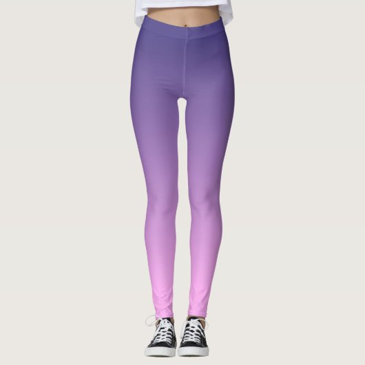 Gradient ombre lila zu rosa Leggins (Vorderseite)