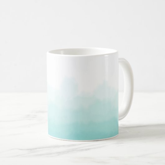 Gradient Ombre Modernes Türkis Wasserfarben Tasse (VorderseiteRechts)