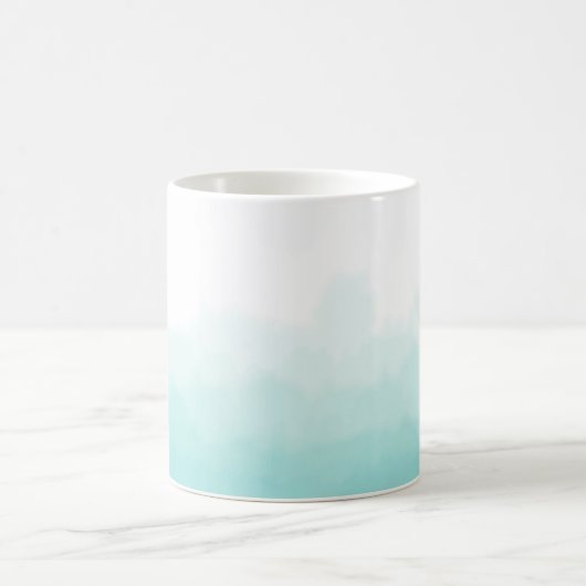 Gradient Ombre Modernes Türkis Wasserfarben Tasse (Mittel)