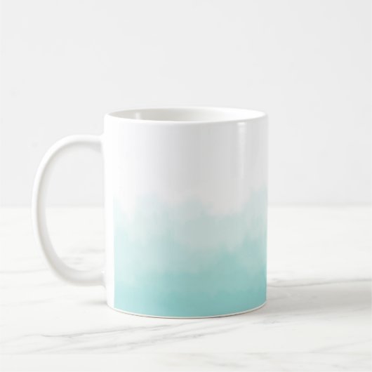 Gradient Ombre Modernes Türkis Wasserfarben Tasse (Links)