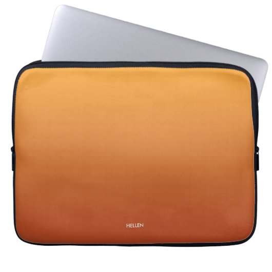Gradient Ombre Orange Personalisiert Laptopschutzhülle (Vorderseite)
