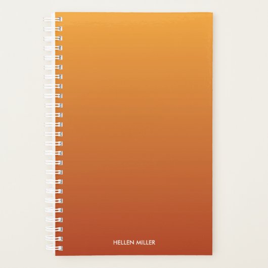 Gradient Ombre Orange Personalisiert Planer (Vorderseite)
