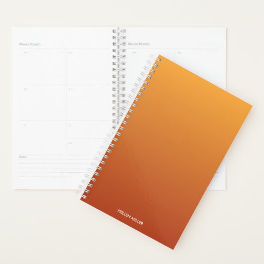 Gradient Ombre Orange Personalisiert Planer (Anzeige)