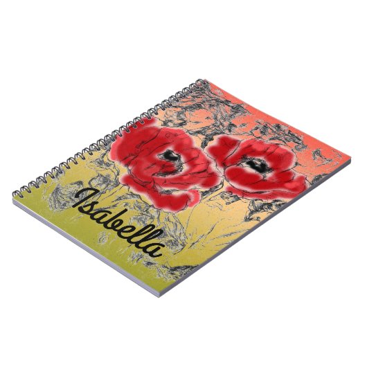 Gradient ombre personalisierte weiche, unscharfe F Notizblock (Linke Seite)