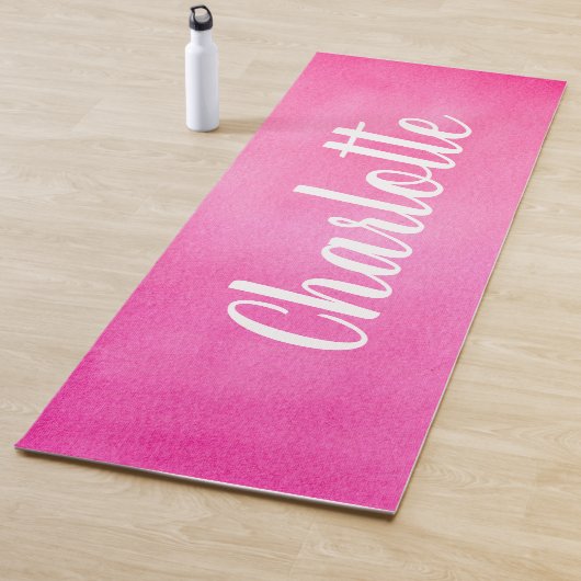 Gradient Ombre Pink Wasserfarbe Personalisiert Nam Yogamatte (Beispiel)