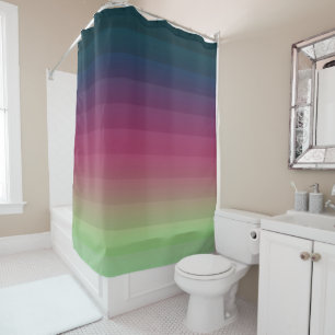 Gradient ombre Streifen ausgekleidete weiche versc Duschvorhang