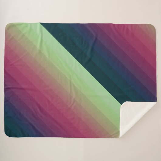 Gradient ombre Streifen ausgekleidete weiche versc Sherpadecke (Vorderseite (Horizontal))