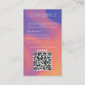 Gradient orange Farbe Skript QR-Code vielen Dank Visitenkarte (Rückseite)