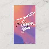 Gradient orange Farbe Skript QR-Code vielen Dank Visitenkarte (Vorderseite)