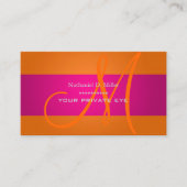 Gradient Orange+Fuschia Monogramm Visitenkarte (Vorderseite)