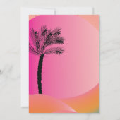 Gradient Palm Tree Pink Beach Bachelorette Entweg Einladung (Rückseite)