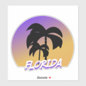 Gradient Palm Trees Lila Urlaub Aufkleber (Blatt)