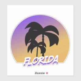 Gradient Palm Trees Lila Urlaub Aufkleber