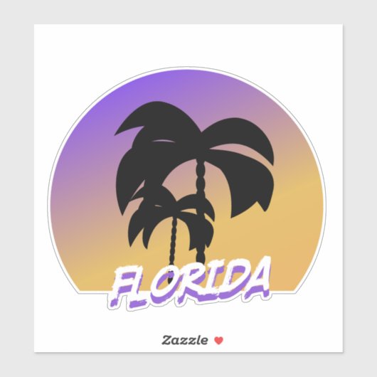 Gradient Palm Trees Lila Urlaub Aufkleber (Blatt)