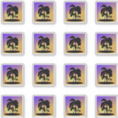 Gradient Palm Trees Sunset Vacation Set Aufkleber (Vorderseite)