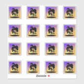Gradient Palm Trees Sunset Vacation Set Aufkleber (Blatt)