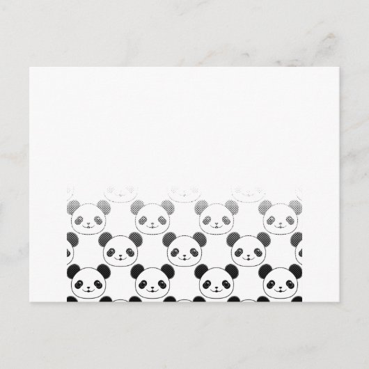 Gradient-Panda-Bären-Muster Postkarte (Vorderseite)