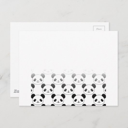 Gradient Panda Bear Muster Postkarte (Vorne/Hinten)