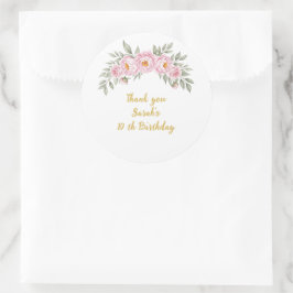 gradient party watercolor pink Custom Birthday Runder Aufkleber