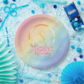 gradient party watercolor pink Paper Plates Pappteller (Party)