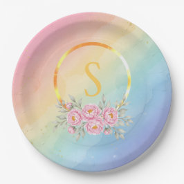 gradient party watercolor pink Paper Plates Pappteller