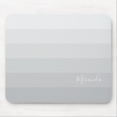 Gradient Pastel Grau Streifen mit Individuelle Nam Mousepad (Vorne)