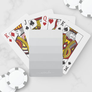 Gradient Pastel Grau Streifen mit Individuelle Nam Spielkarten
