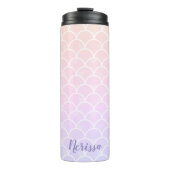 Gradient Pastel Lila Mermaid Scales Wasserfarbe Thermosbecher (Vorderseite)