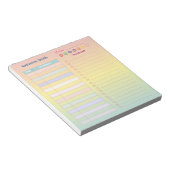 Gradient Pastel Niedlich Daily Schedule Notepad Notizblock (angewinkelt)