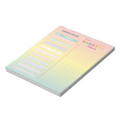 Gradient Pastel Niedlich Daily Schedule Notepad Notizblock (Rotiert)