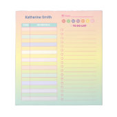 Gradient Pastel Niedlich Daily Schedule Notepad Notizblock (Vorderseite)