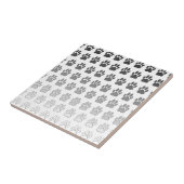 Gradient Paw Prints in Schwarz & Weiß & Grau Fliese (Seite)