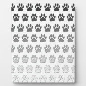 Gradient Paw Prints in Schwarz & Weiß & Grau Fotoplatte (Vorderseite)