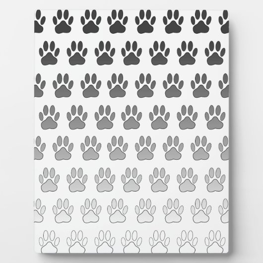 Gradient Paw Prints in Schwarz & Weiß & Grau Fotoplatte (Vorderseite)