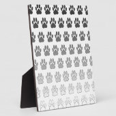Gradient Paw Prints in Schwarz & Weiß & Grau Fotoplatte (Seite)