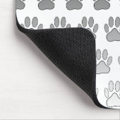 Gradient Paw Prints in Schwarz-weiß & grau Mousepad (Ecke)