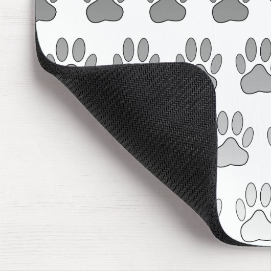 Gradient Paw Prints in Schwarz-weiß & grau Mousepad (Ecke)