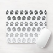 Gradient Paw Prints in Schwarz-weiß & grau Mousepad (Mit Mouse)