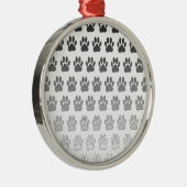 Gradient Paw Prints in Schwarz & Weiß & Grau Silbernes Ornament (Rechts)