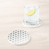 Gradient Paw Prints in Schwarz & Weiß & Grau Untersetzer (Seite)